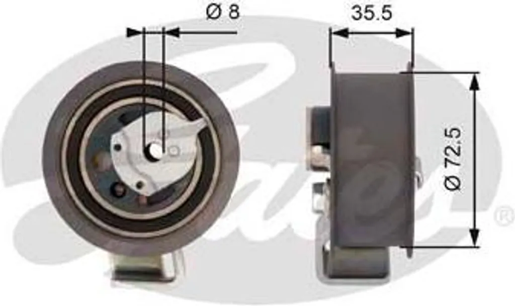 Rouleau tendeur GATES T43020 OE 045109243B pour Polo 6N et Golf IV
