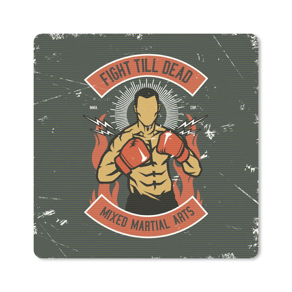 MuchoWow Mauspad Mousepad Boxen - Mann - Retro 30x30 cm - Mousepads - Maus Mat - Pad - Mausunterlage - Gaming