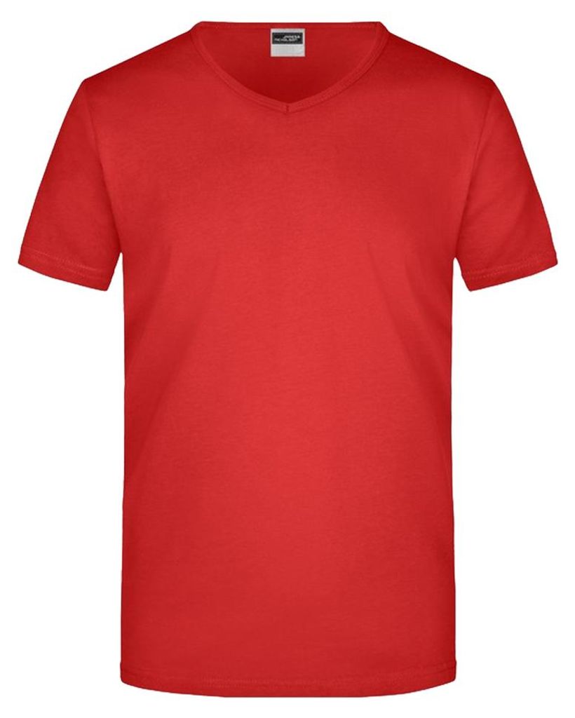 James and Nicholson - T-Shirt V-Ausschnitt für Herren LT2493 (S) (Rot)