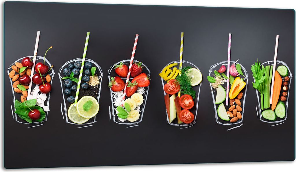 Glasschneidebrett Herdabdeckplatte Glaskeramikkochfeld Universal 52x30 cm Schwarz Essen