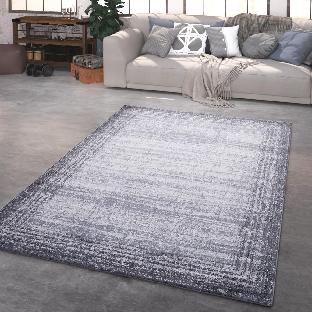TT Home Wohnzimmer Teppich Kurzflor Modern Used Look Produktbild 