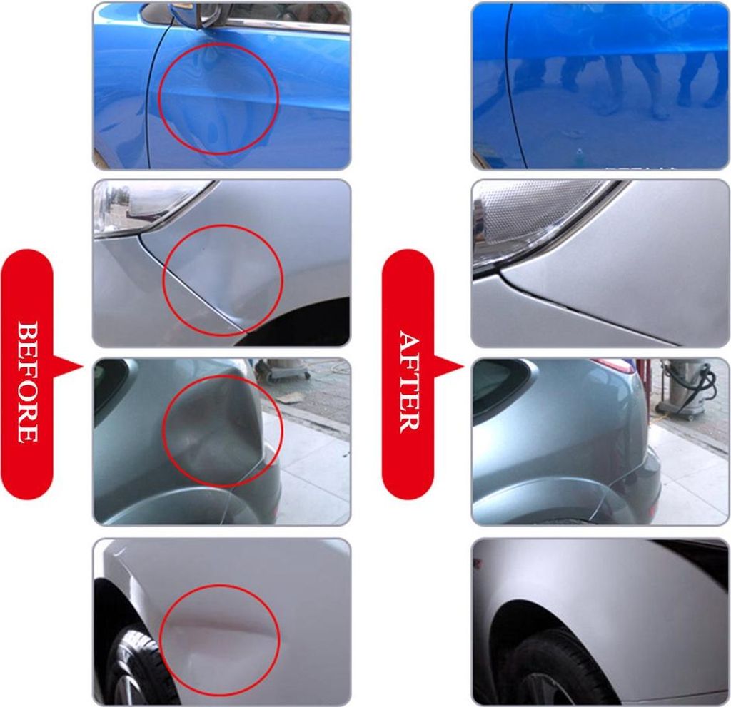 Karosserie-Ausbeulreparatur ohne Hagel, Brücken-Abzieher-Set mit Abziehlaschen, Silber