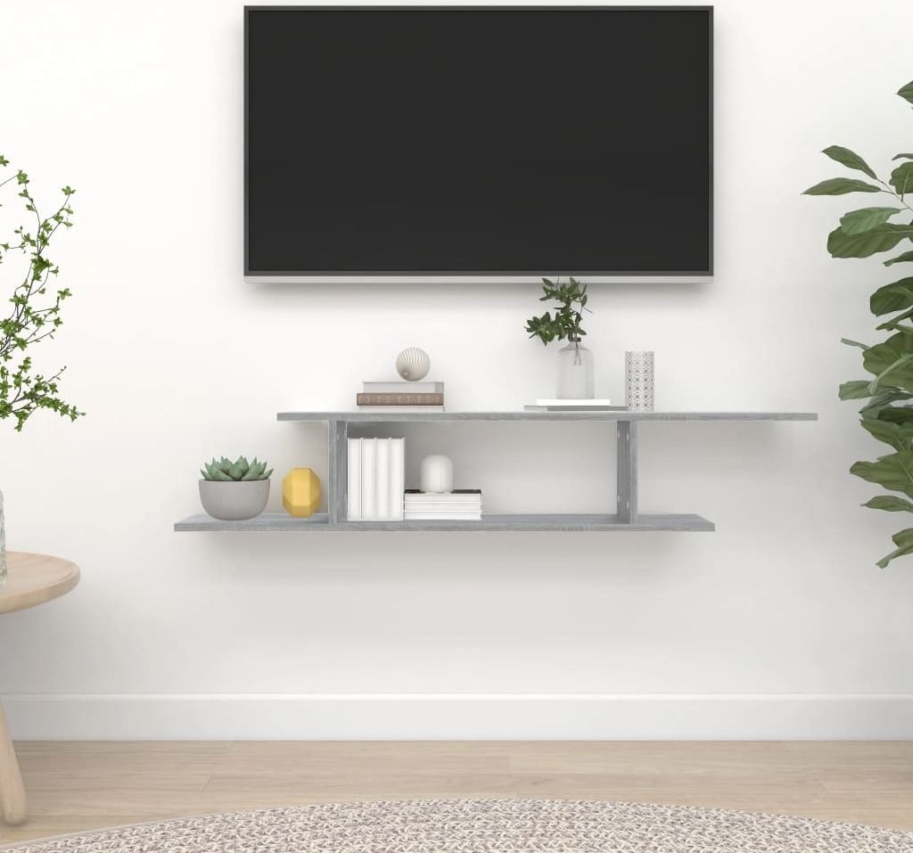 Maison Exclusive - TV-Wandregal Grau Sonoma 125x18x23 cm Holzwerkstoff