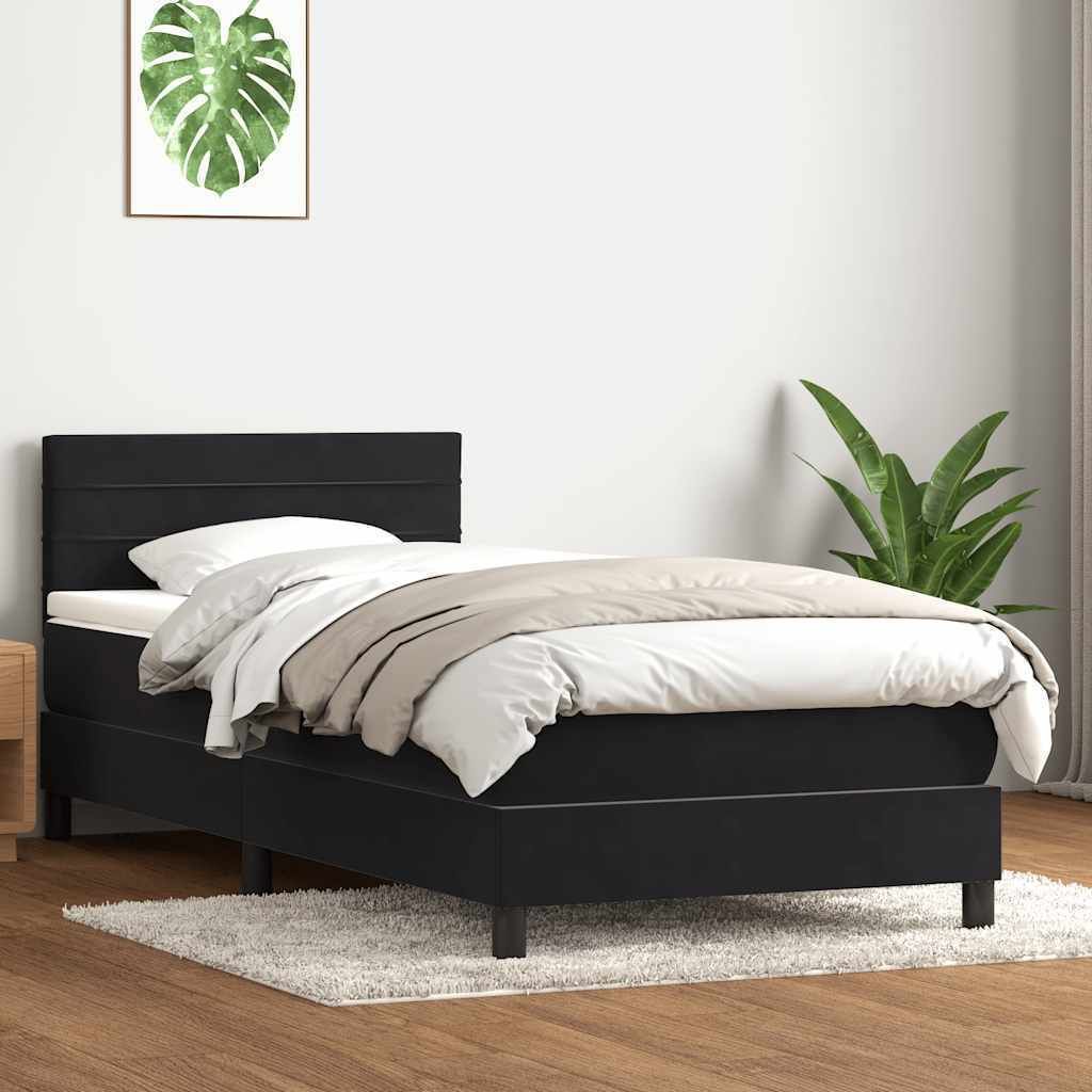Boxspringbett mit Matratze Schwarz 90x210 cm Samt ,Klassische Betten 2025
