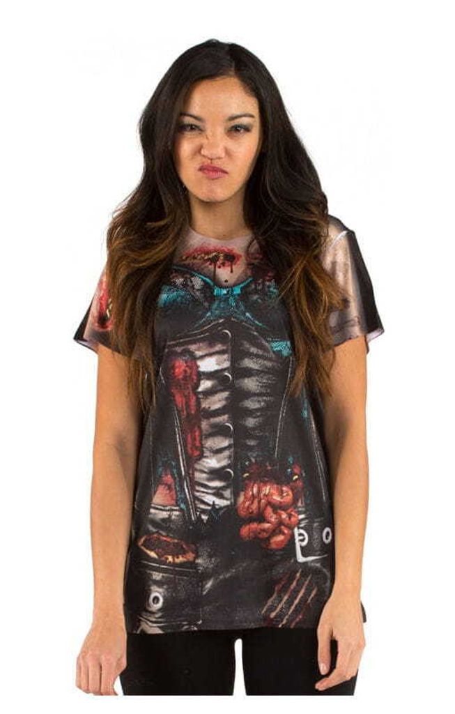 Korsett Zombie Frauen T-Shirt Damen Größe: S / 36