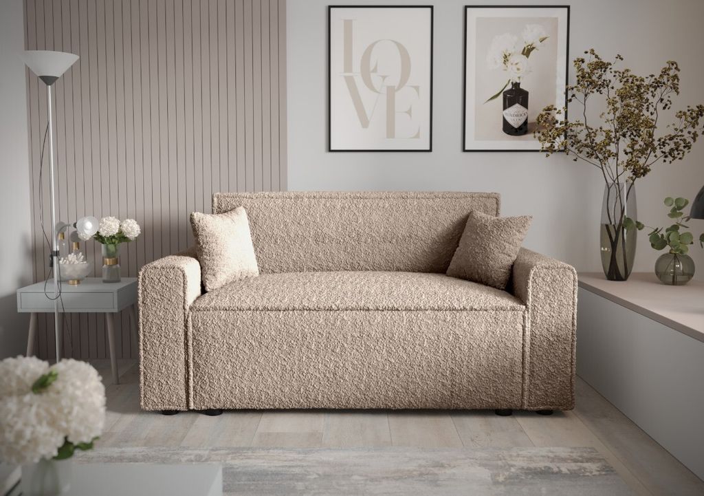 Roe Furniture | Schlafsofa - MIRA BIS - 171 x 90 cm - Beige - Funktionalität & Stil - Mit Bettkasten - Sofa - Sofabett