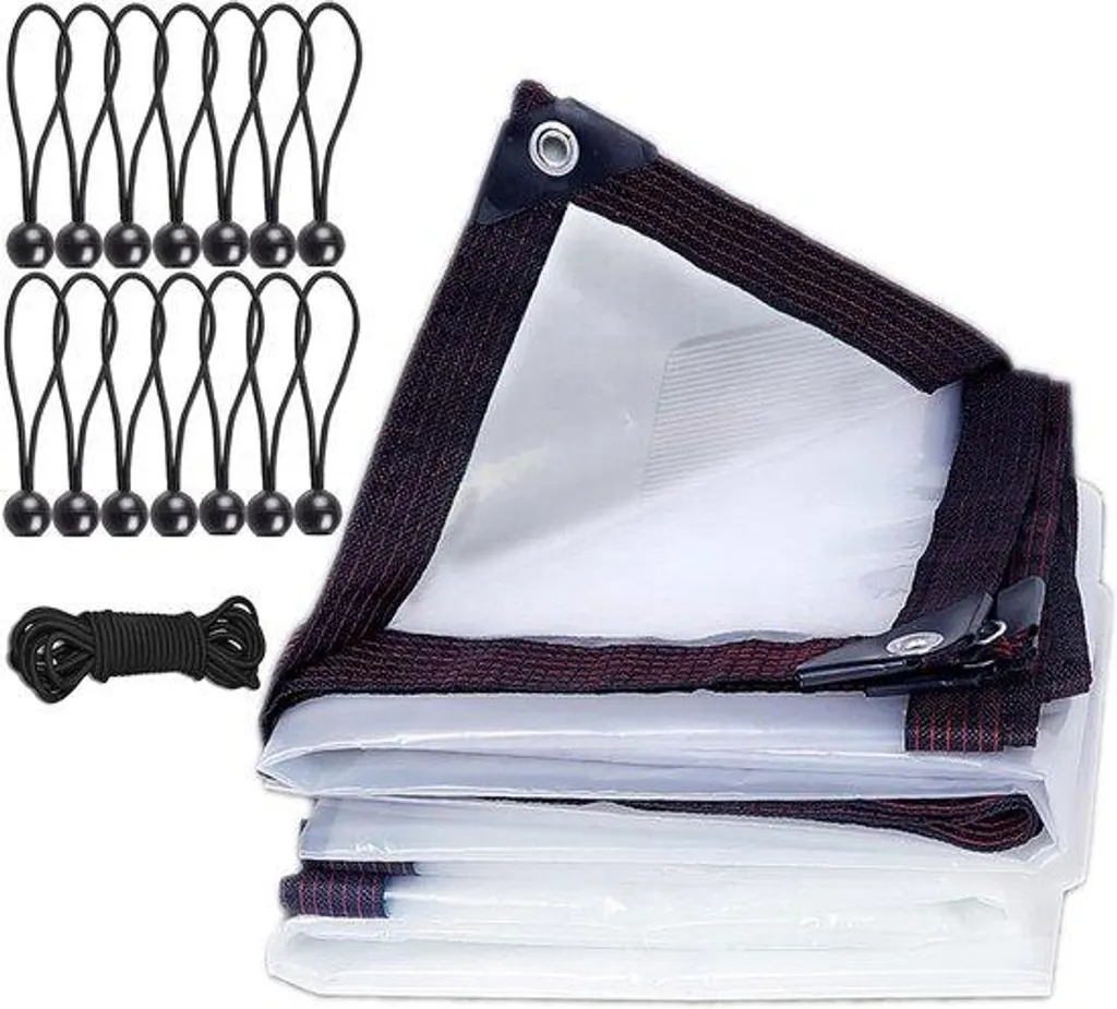 Bâche de toit transparente 3x3m imperméable avec œillets métalliques