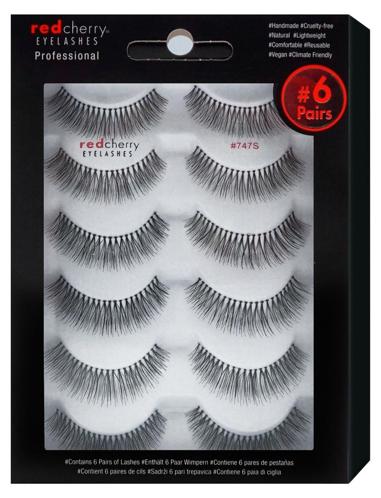 Red Cherry Eyelashes Professional Echthaarwimpern 747 S - 6 Pairs