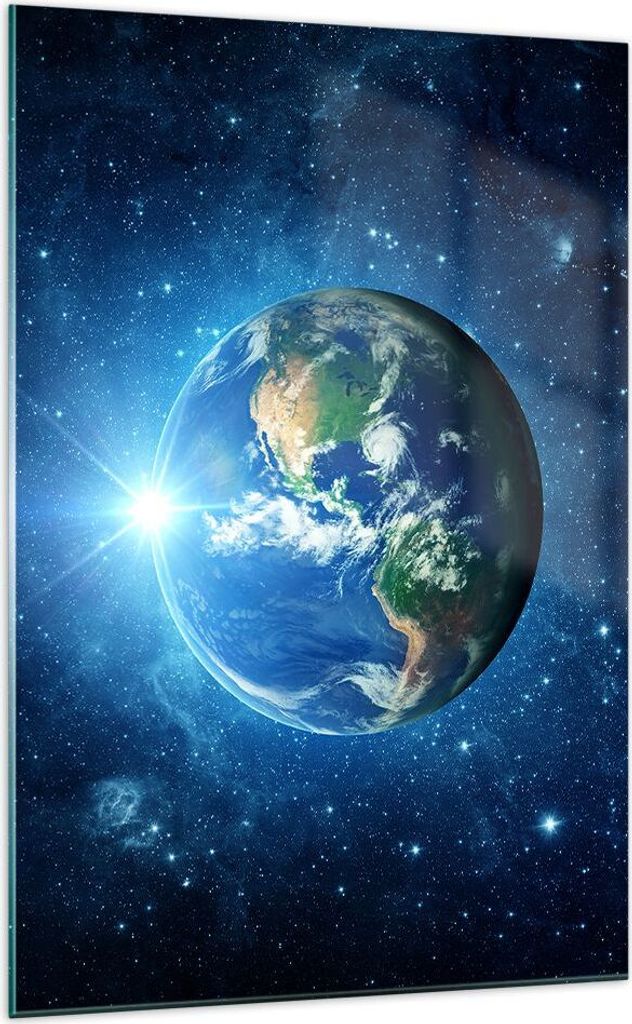 Bilder auf glas - Einteilig - Erde Universum Sterne Galaxie - 70x100cm - Glasbilder - Wandbilder - Bilder - Wanddekoration aus Glas - Glas Bilder -...