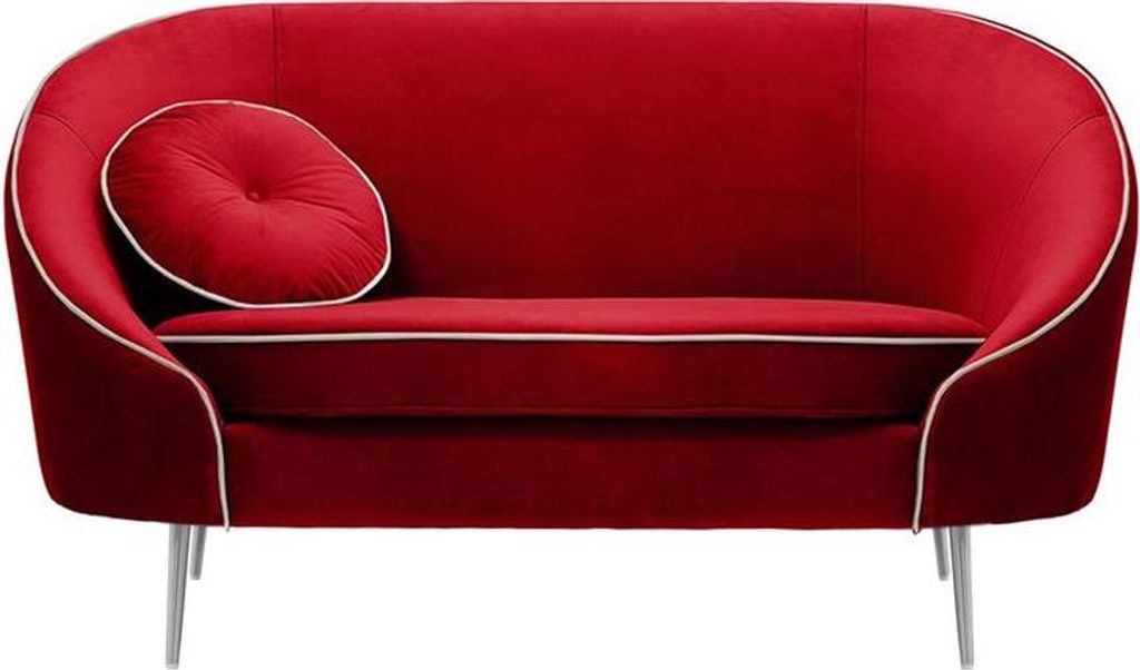 Zweisitzer-Sofa Kooper-Velluto 7-Contrast piping-chrome metal