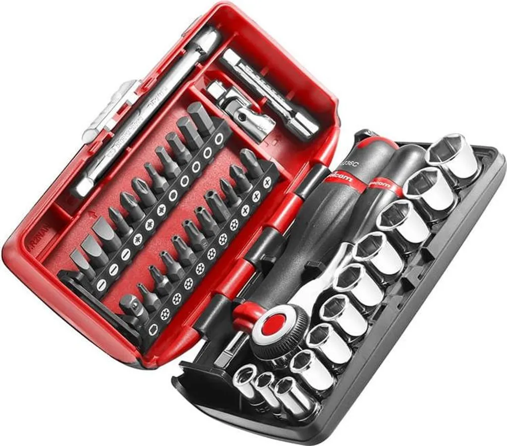 Jeu de douilles 1/4 avec coffret de vissage complet FACOM R360 38 pièces