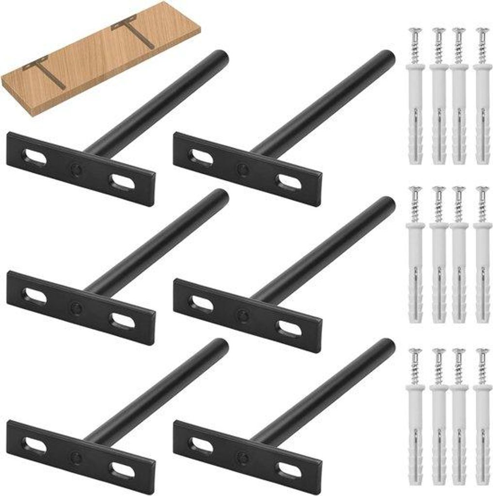 Unsichtbare Holzhalter 128 mm - 6 Stück Metallhalter für schwimmende Bretter