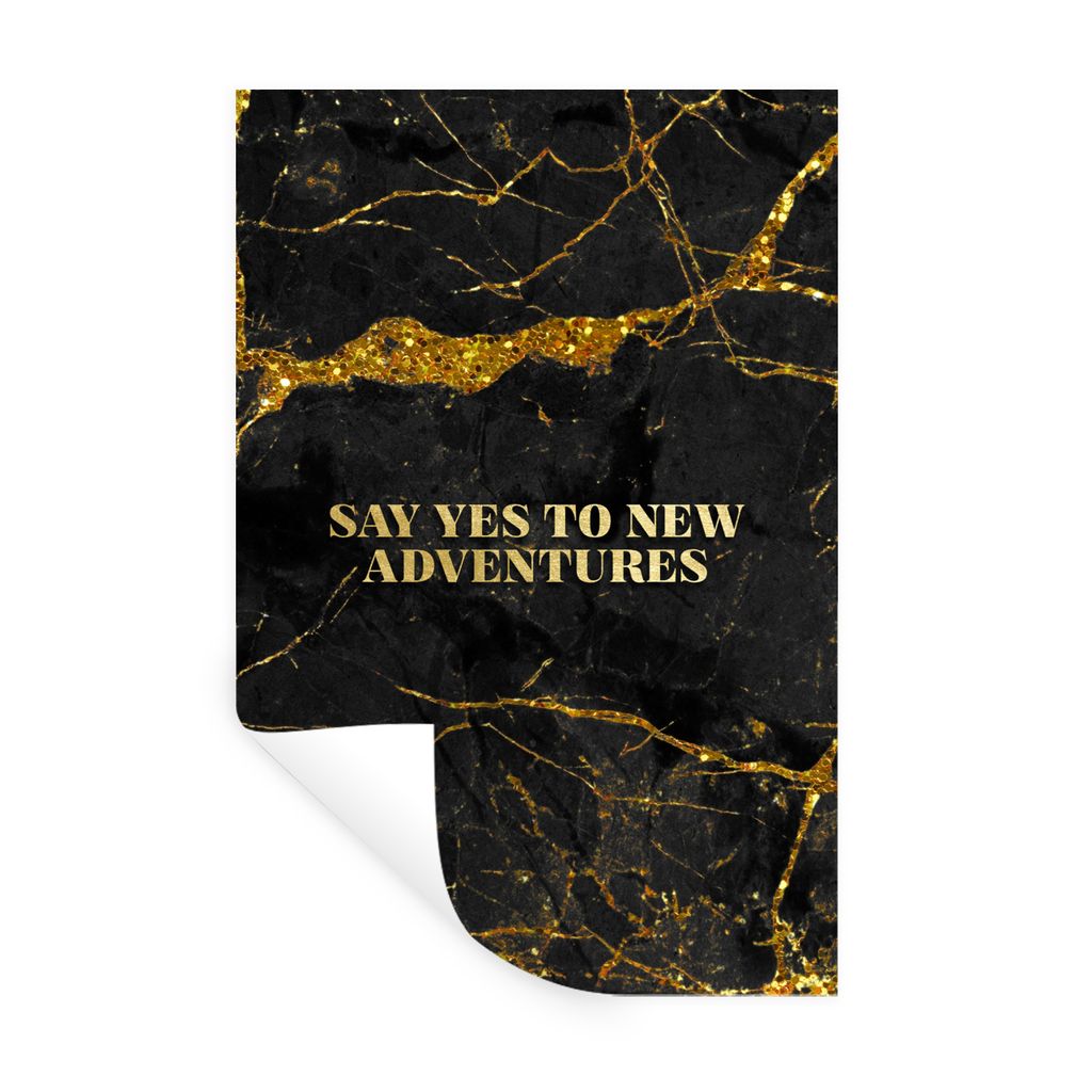 MuchoWow Wandtattoo Wandsticker Wandaufkleber Zitate - Abenteuer - Glitzer - Marmor 80x120 cm Selbstklebend und Repositionierbar - Repositionierb...