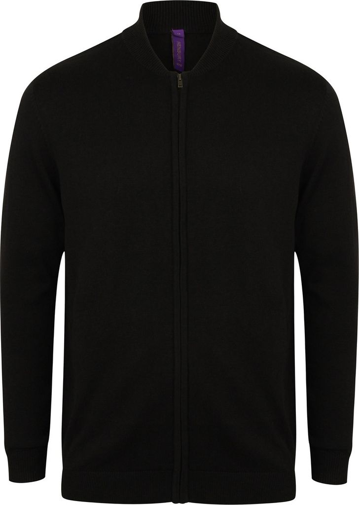 Henbury Uni Strick-Bomberjacke für Erwachsene RW6334 (S) (Schwarz)