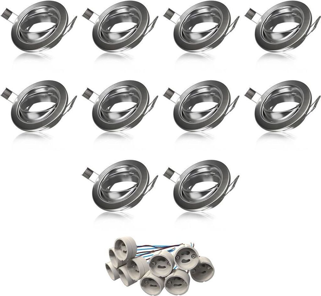 10x Einbau-Rahmen GU10 Einbauleuchte Strahler Ringe Gehäuse Einbau-Spots Rahmen