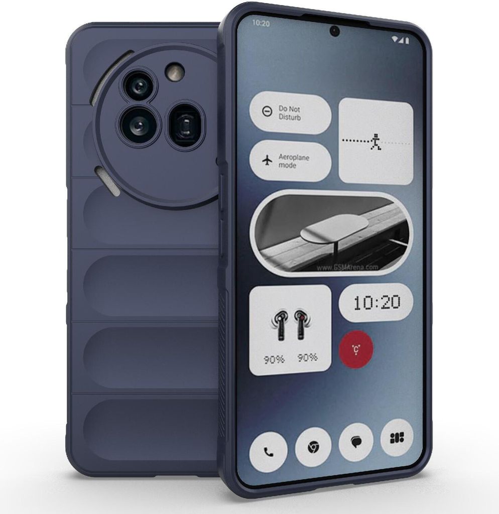 Hülle für Nothing Phone (3a) Pro - Phonesta GripShell Silikon Back Cover - Dunkelblau