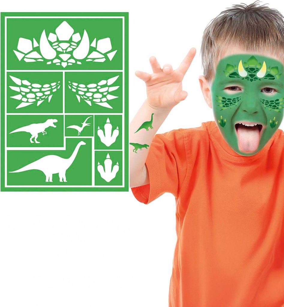 Dino MakeUp Dinosaurier Malerei Make-up Schablone