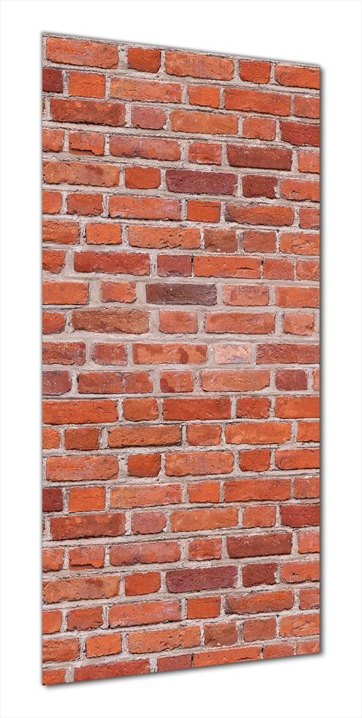 Wallario selbstklebende Duschrückwand 90 x 200 cm mit Motiv Rote Ziegelsteinwand - Backsteine - Wandverkleidung mit Hochglanzlaminat in Glasoptik