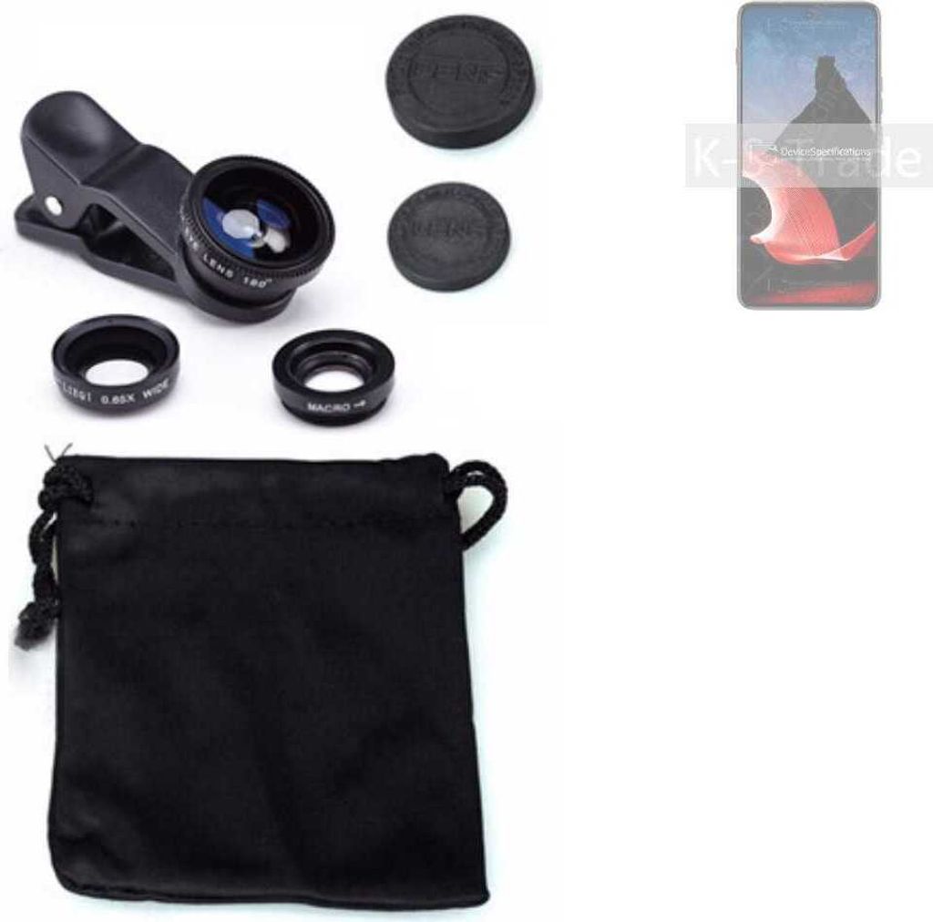 K-S-Trade Smartphone Kamera Linsen Set Kompatibel mit Motorola ThinkPhone 3in1 Clip-On Kamera Adapter Macro Weitwinkel FishEye Fischauge Objektiv