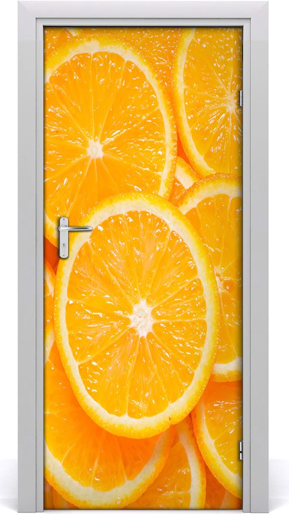 Tulup Türaufkleber 85x205 cm Dekorative Aufkleber Selbstklebend Wasserdichte Tapete Abnehmbar Schlafzimmer Wohnzimmer Wohnkultur - Orangenscheiben