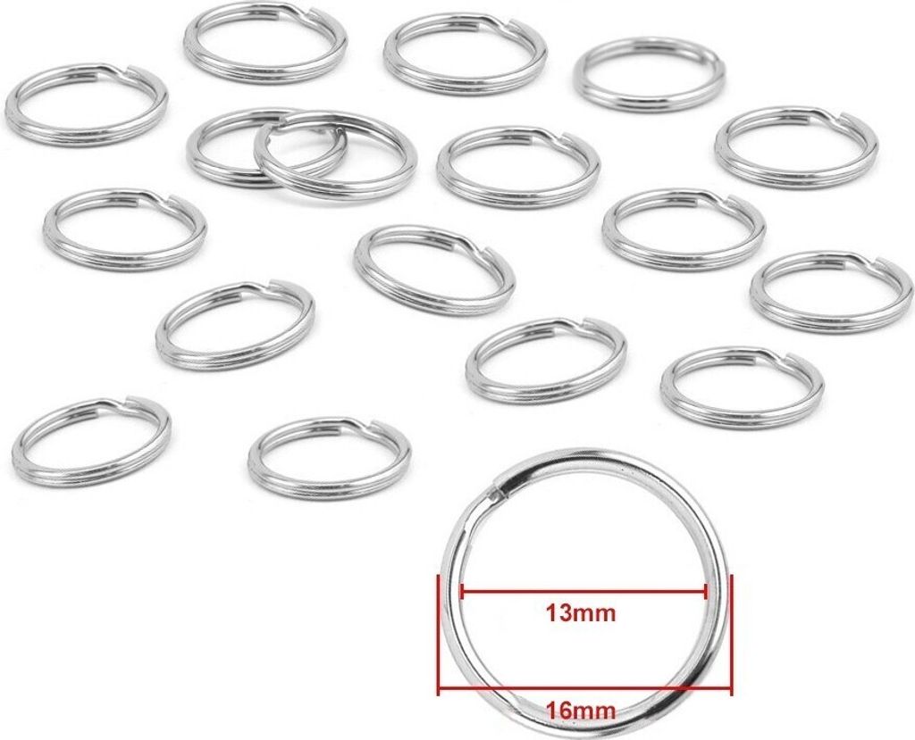 Set mit 180 Schlüsselringen für Schlüsselringe (16 mm, vernickelt)