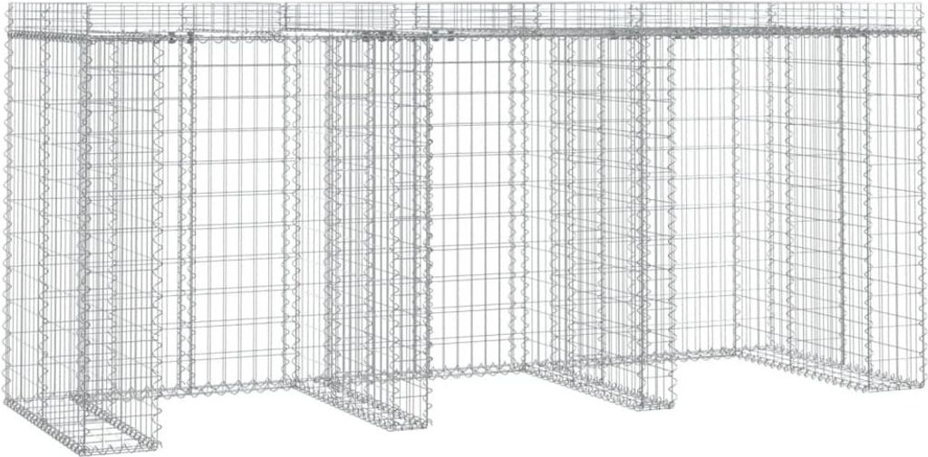 vidaXL Gabionen-Mülltonnenbox 270x91x120 cm Verzinktes Produktbild 