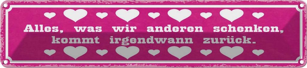 vianmo Blechschild 10x46 cm alles kommt irgendwann zurück Dekoration Spruch Zitat