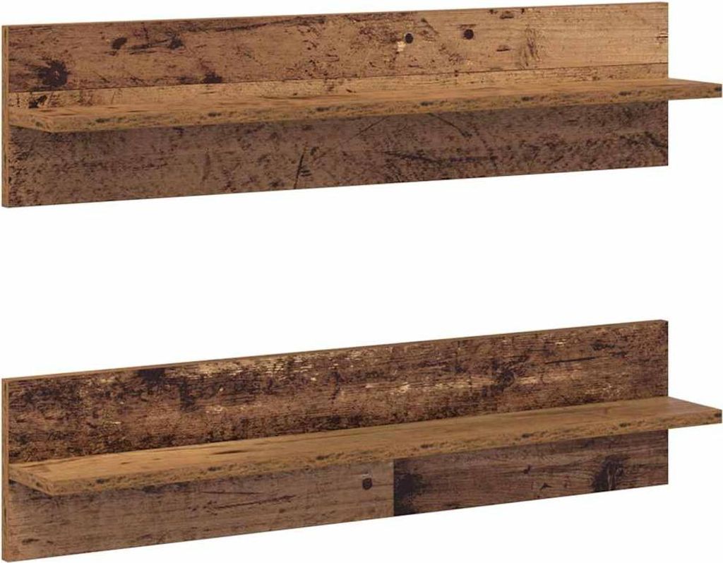 vidaXL Wandregal 2 pcs Altholz 80 x 11,5 x 18 cm Holzwerkstoff