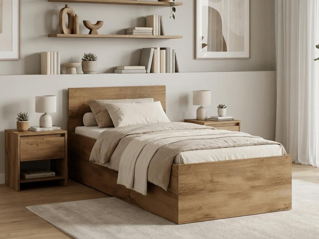 Postel SOFIA 90x200, dub artisan, lať. rošt, bez matrace Obrázek produktu 