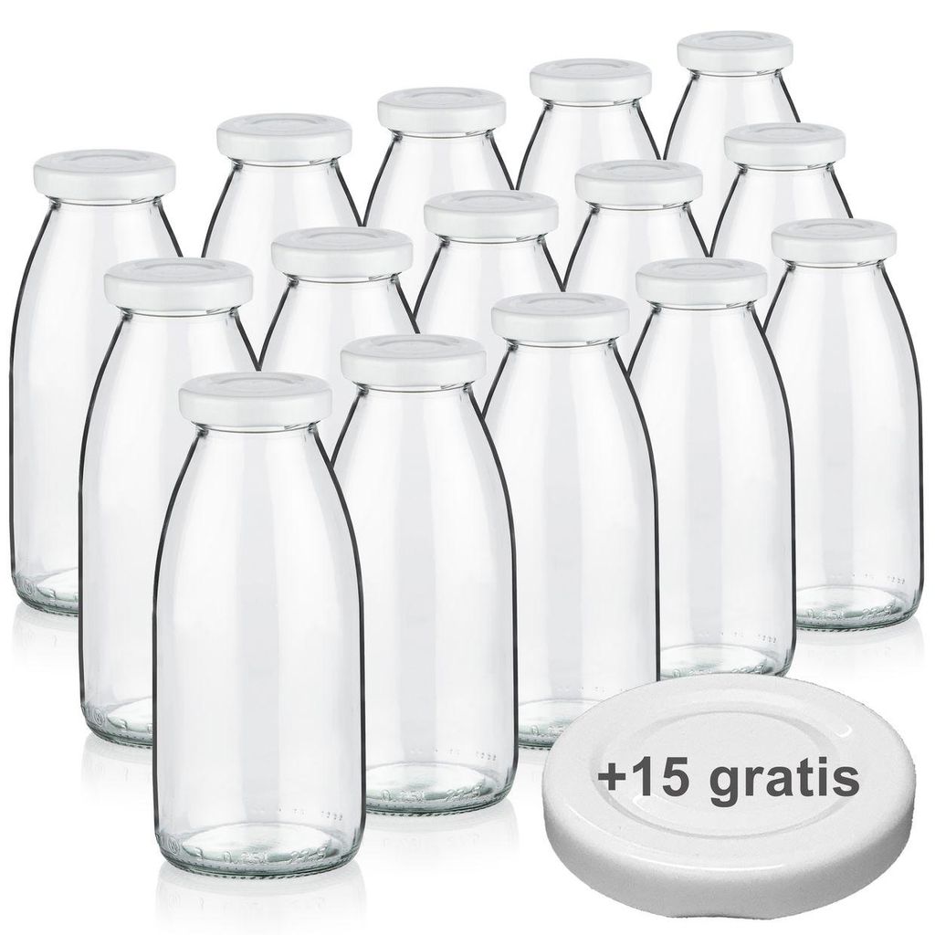 Milchflaschen 0,25L Smoothie Saft Flaschen 250ml leere Produktbild 