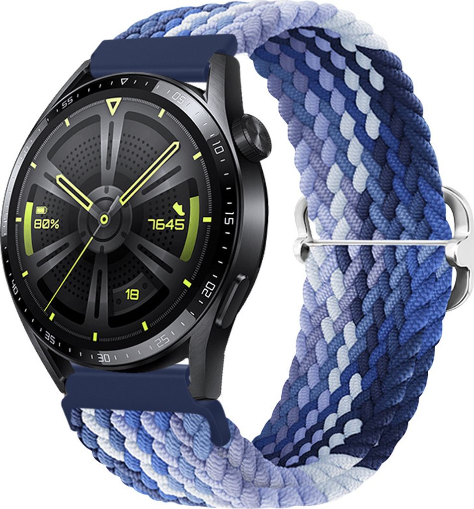 BStrap Elastic Nylon Armband für Garmin Venu 2 Plus, blueberry