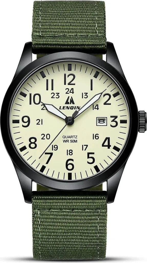 LN LENQIN Orologio da Polso Militare: Quarzo Tattico 30M Waterproof