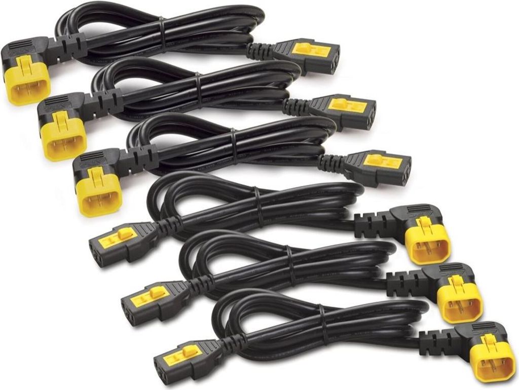 Netzkabel-Kit (6 Stück), Verriegelung, C13 auf C14 (90 Grad), 1,2 m