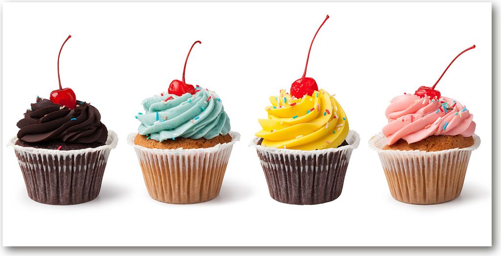 Tulup Küchenrückwand Spritzschutz aus Glas -100x50 -Spritzschutz auf gehärtetes GlasDeko Essen & Getränke Muffins