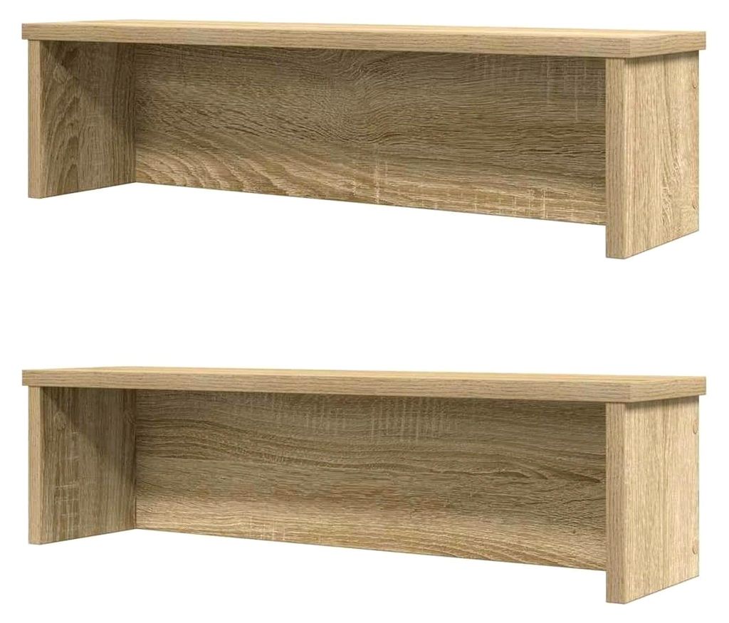 Stapelbare Küchenregale 2 Stück Sonoma-Eiche 50x15x16 cm, Küchen-Aufbewahrungsregal, Gewürzregal, Regal, Organizer für die Küche