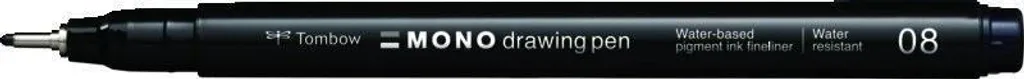 4 Stylo à dessin Tombow WS-EFL-H-08 MONO noir avec pointe fine 0.8mm