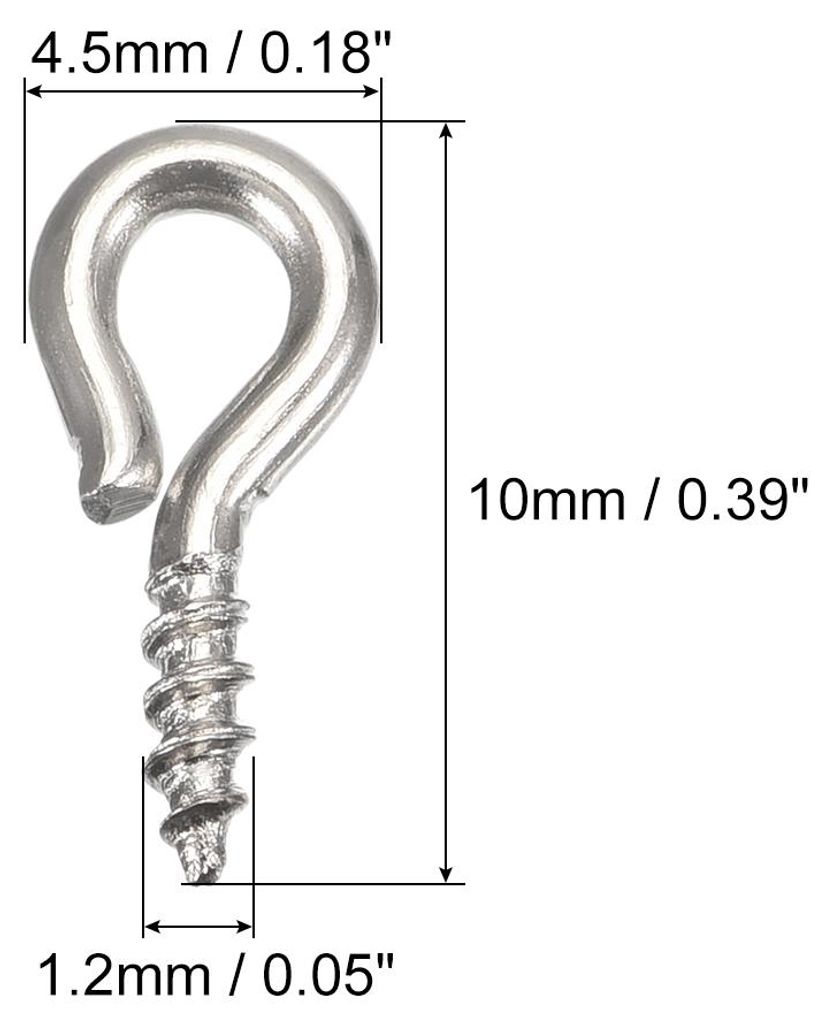 200 Stš¹ck Kleine Schraube Augenstifte Haken Mini ?sen Schrauben Gewinde 4.5x10x1.2mm Selbstschneidende Bolzen fš¹r Schmuck Herstellung Ergebni...
