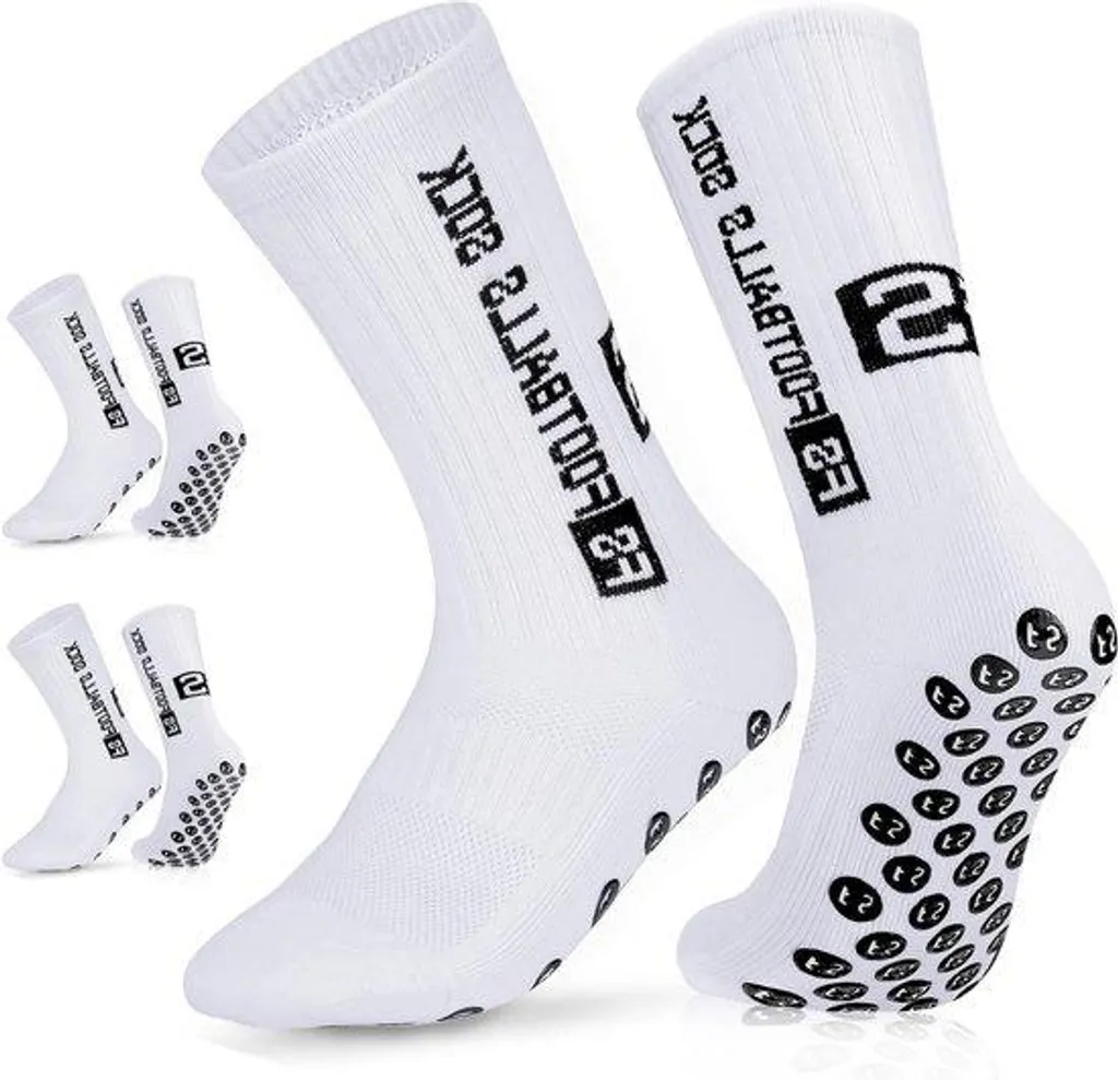 Chaussettes sport antidérapantes anti-ampoules blanches taille 39-46