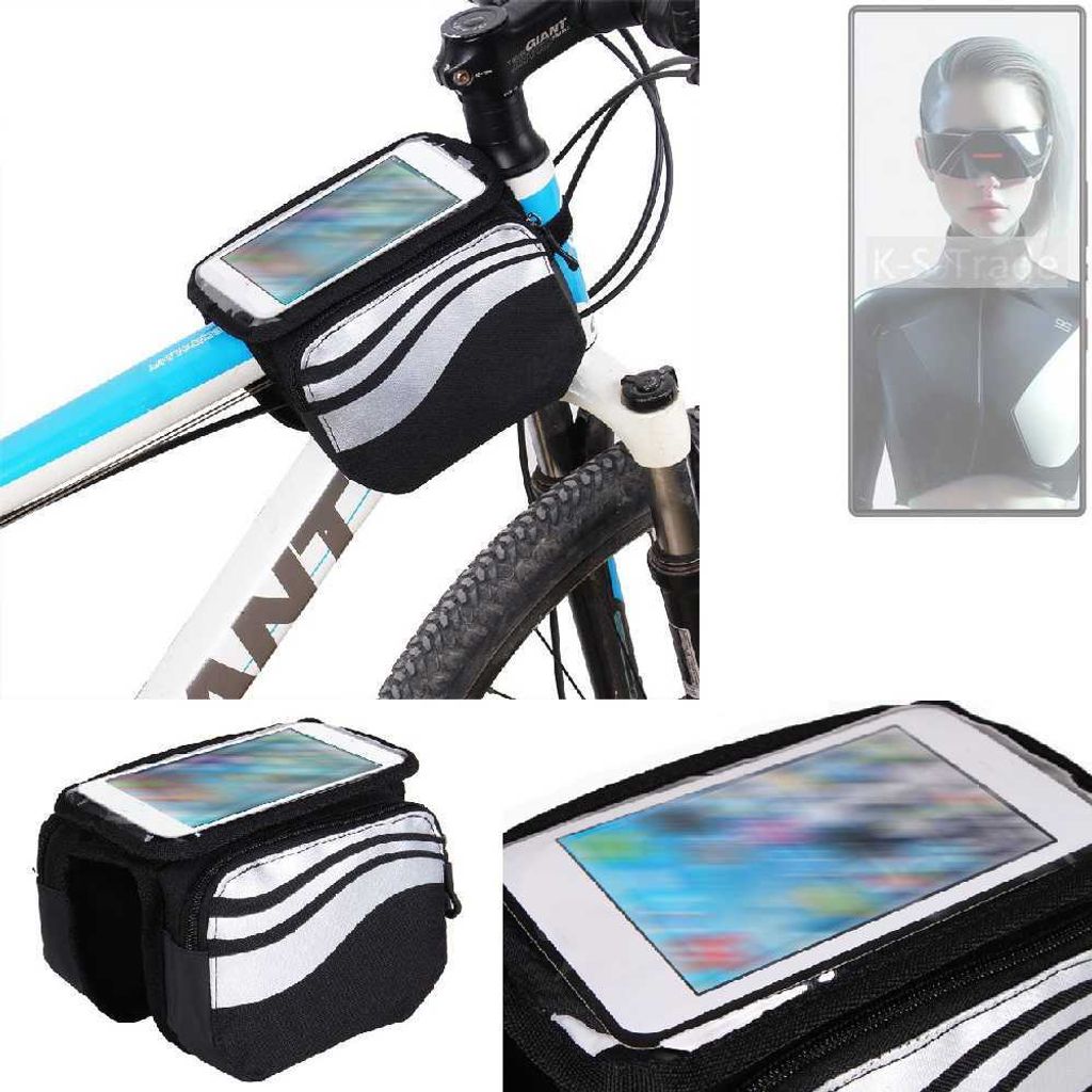 K-S-Trade Rahmentasche Fahrrad-Halterung kompatibel mit Nubia Red Magic 9S Pro+ Rahmenhalterung Fahrrad Handyhalterung Fahrradtasche Handy Smartphone