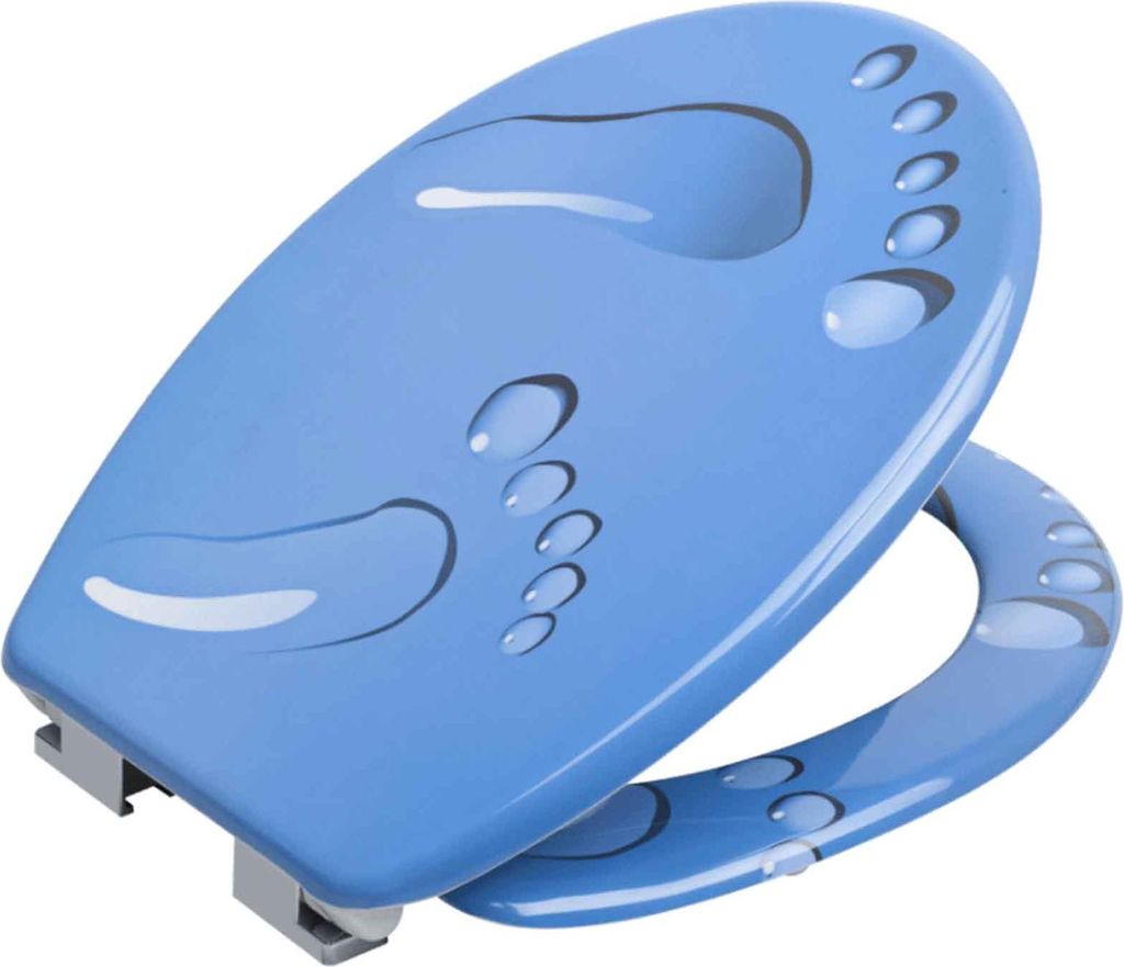 Dekorativer WC Sitz ca. 36,8×44,5 cmToilettensitz Klobrille Klodeckel mit Absenkautomatik Aqua