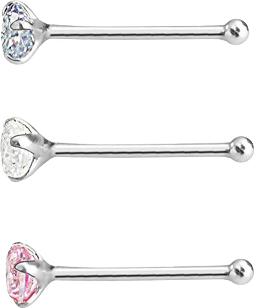 3 Teile/satz Frauen Zirkonia Edelstahl Nasenstecker Körper Produktbild 