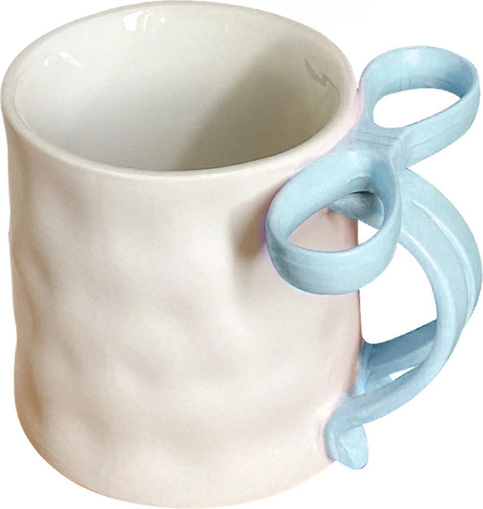 Keramik-Kaffeetasse, elegante Teetasse für Frauen, festliche Schleife, Trinkbecher mit Bandgriff, Heiß-/Kalttrinkbecher, Geschenke zum Valentinst...