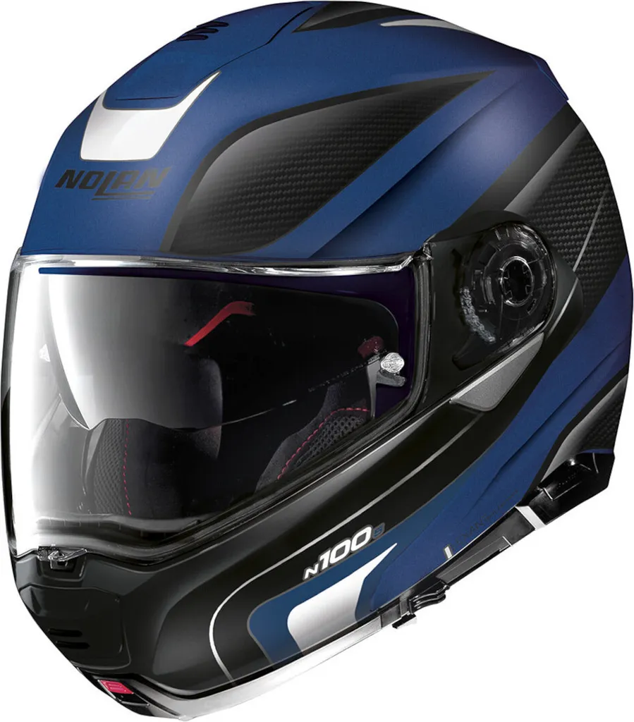 Casque Nolan N100-5 Orbiter Bleu Mat 2XL idéal longs trajets et ville