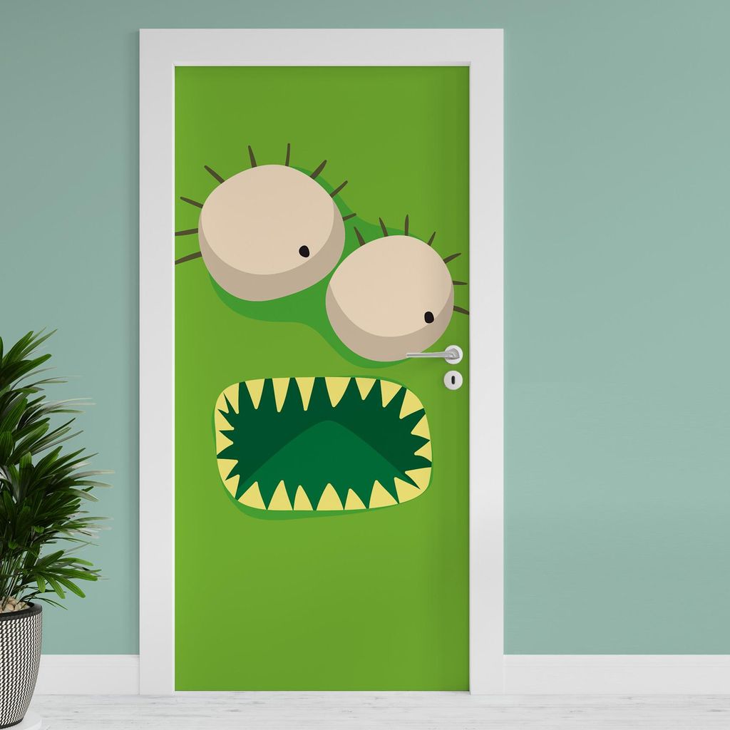 Türfolie "Grünes Monster" 90x200cm Türposter Deko Aufkleber Folie Tapete TF04-23