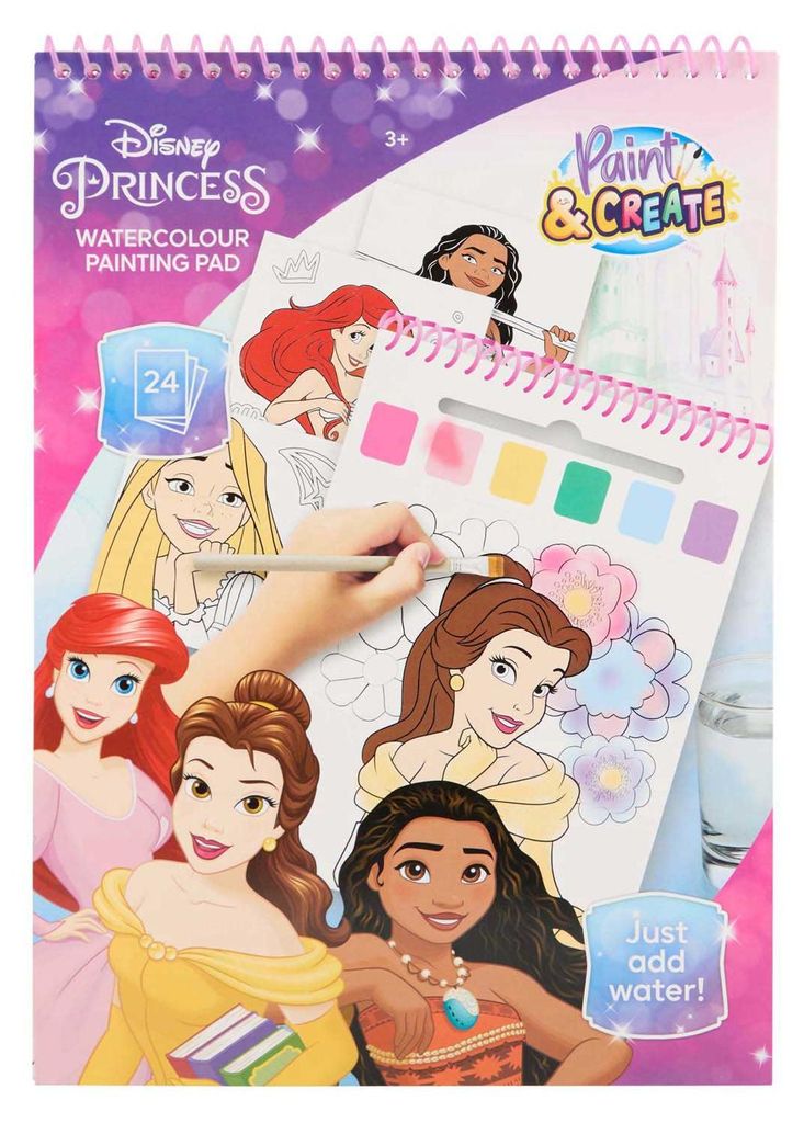 Canenco Disney Princess Wasserfarben-Set-Buch – inkl. Pinsel