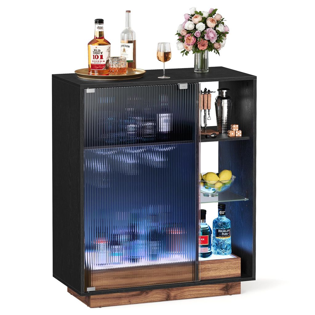 VASAGLE Weinschrank mit Beleuchtung, Sideboard mit LED, Produktbild 