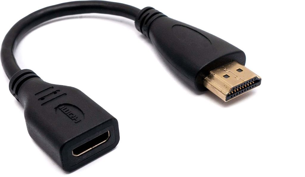 SYSTEM-S HDMI 1.4 Kabel 17 cm Standard Stecker zu Mini Typ C Buchse Adapter in Schwarz
