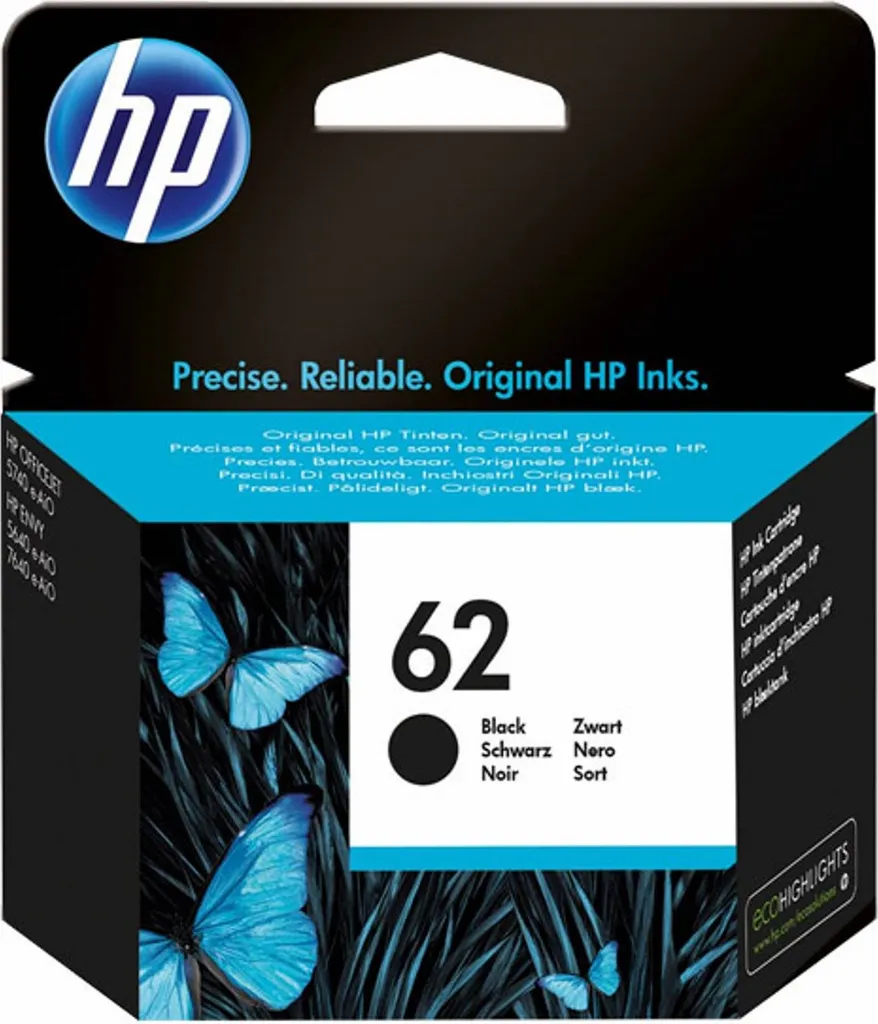 Inchiostro HP 62 Nero C2P04AE | Cartuccia Originale Standard 200 Pagine