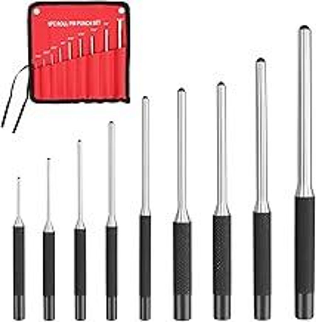 9 Stück Splinttreiber Set, Durchschlag aus Chrom-Vanadium-Stahl, für Automobil-, Uhrenreparatur, Schmuck und Basteln