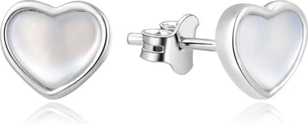 Boucles d'oreilles AGUP2355L cœur argent véritable et nacre douce